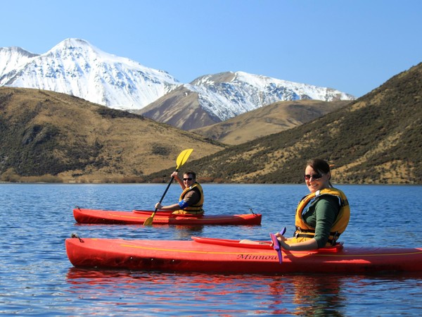 kayak tranquil mountain lakes