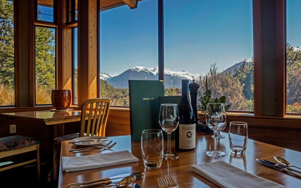 Enjoy inspiring mountain views from the Mt Rolleston Restaurant at Arthurs Pass Wilderness Lodge