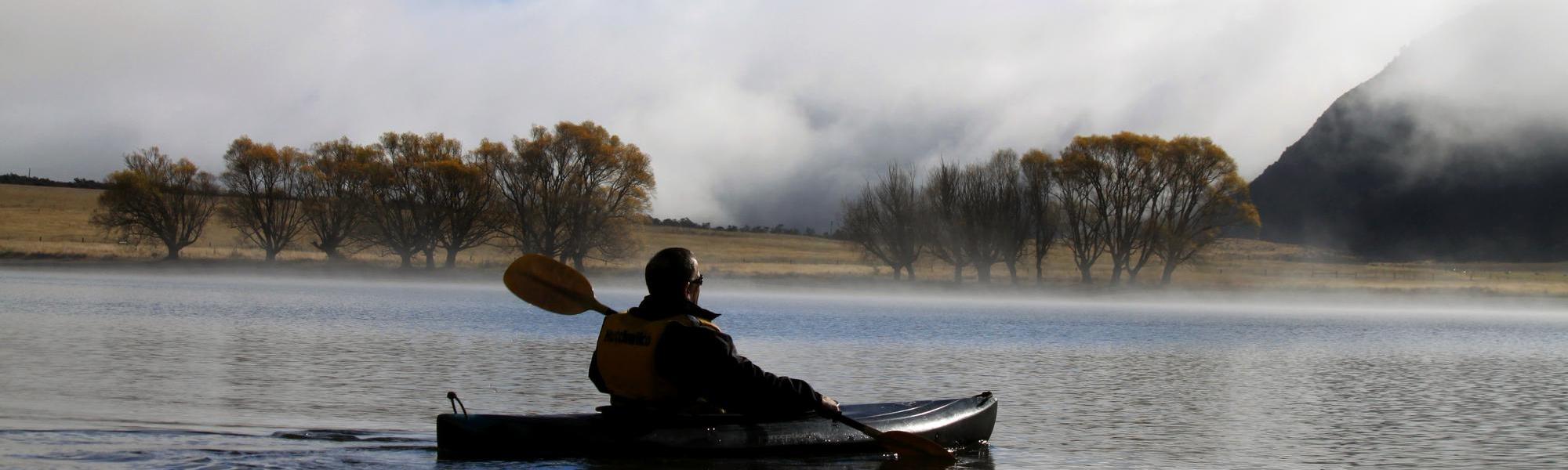 Try your hand at kayaking during your holiday stay at Wilderness Lodge, NZ.